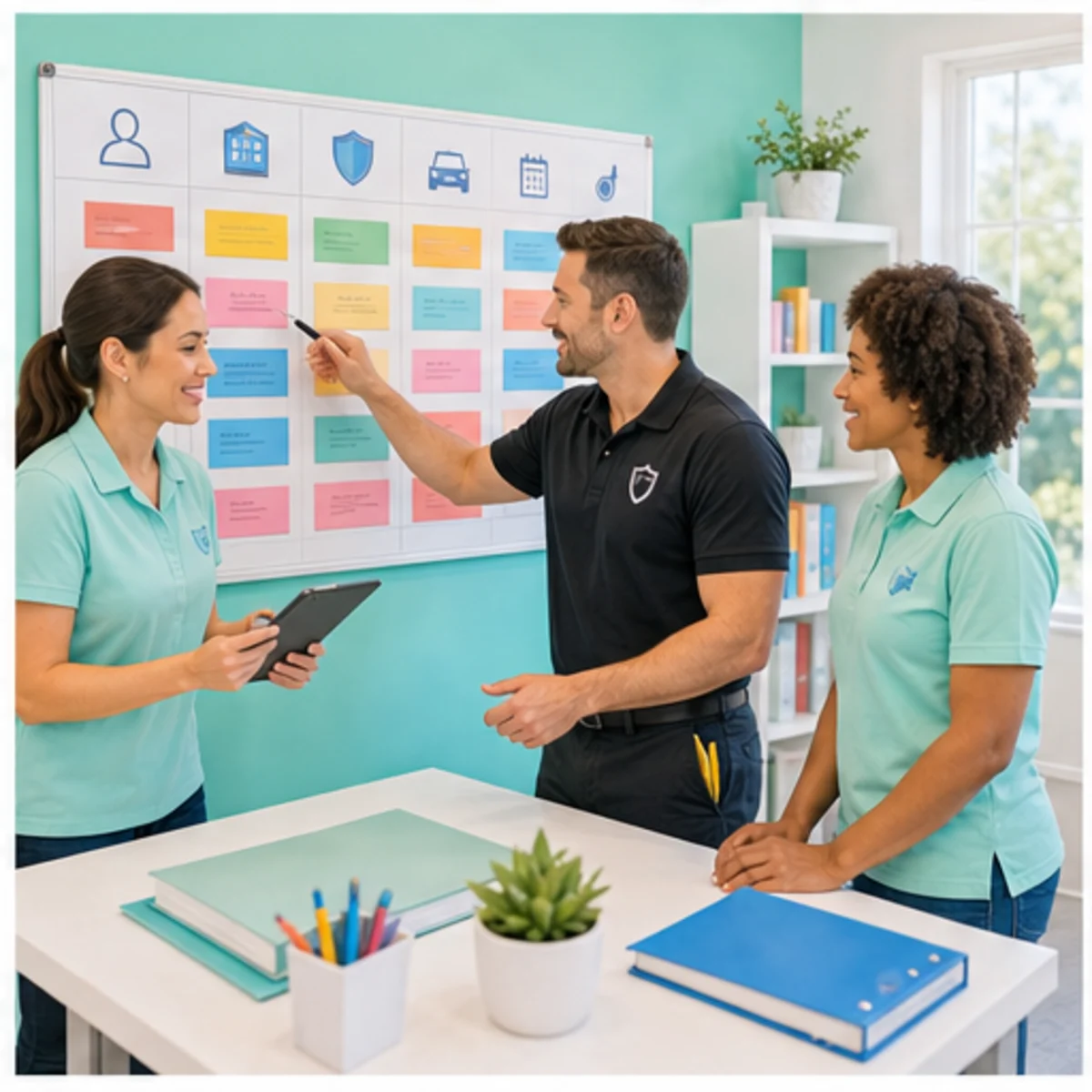 Smackdab CRM visual for security companies showing team coordination