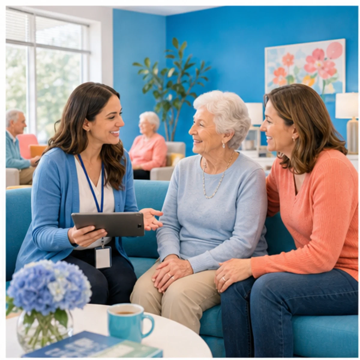 Smackdab CRM hero image for senior care providers showing hero consultation