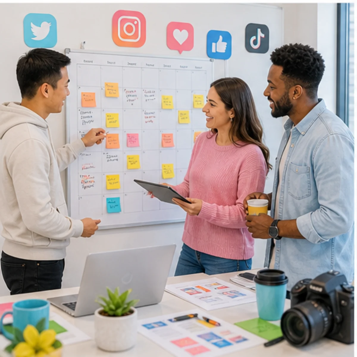 Smackdab CRM visual for social media agencies showing team coordination