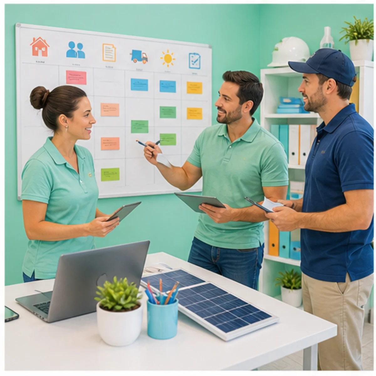 Smackdab CRM visual for solar companies showing team coordination