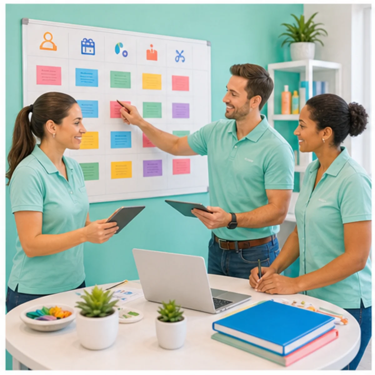 Smackdab CRM visual for spas showing team coordination