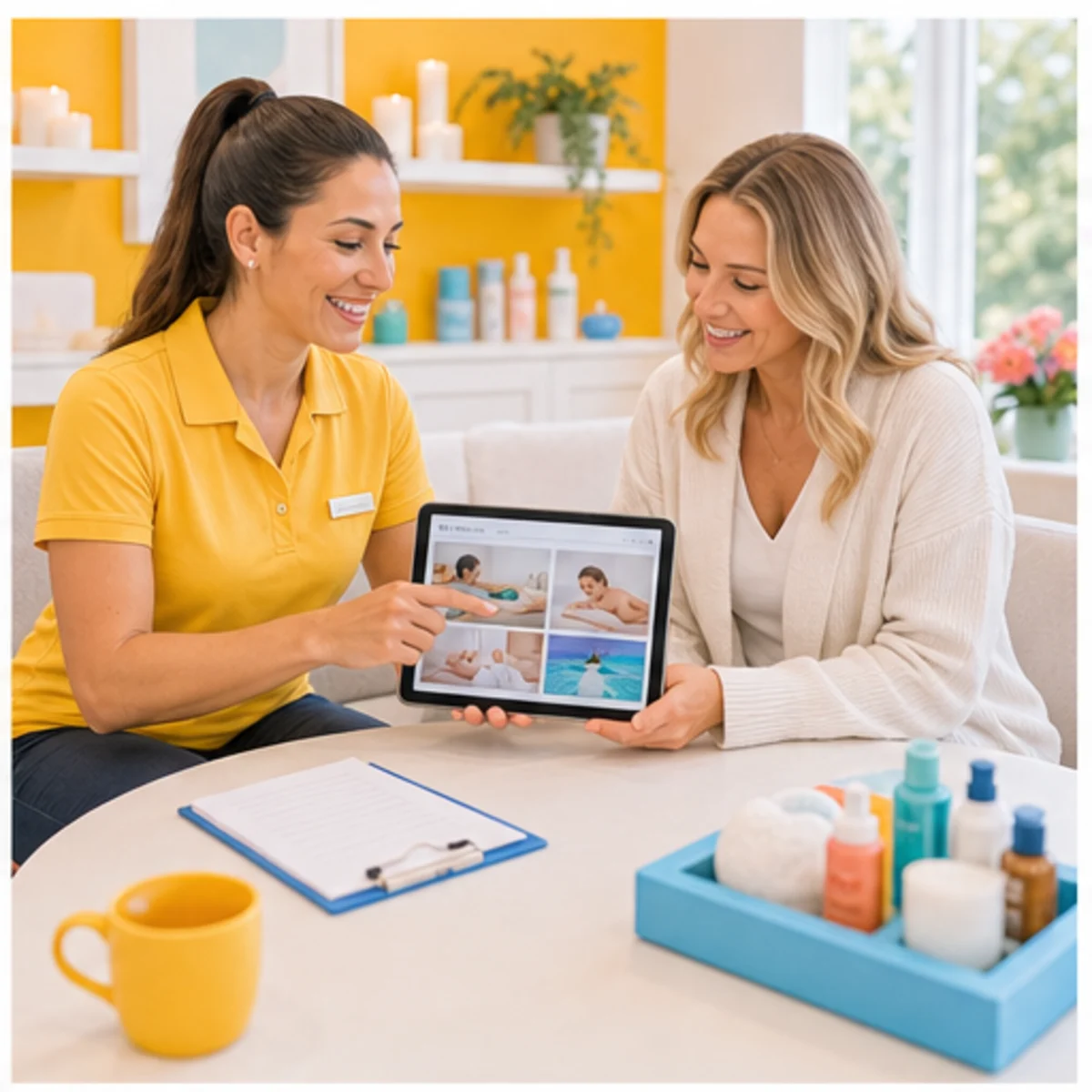 Smackdab CRM visual for spas showing consultation options