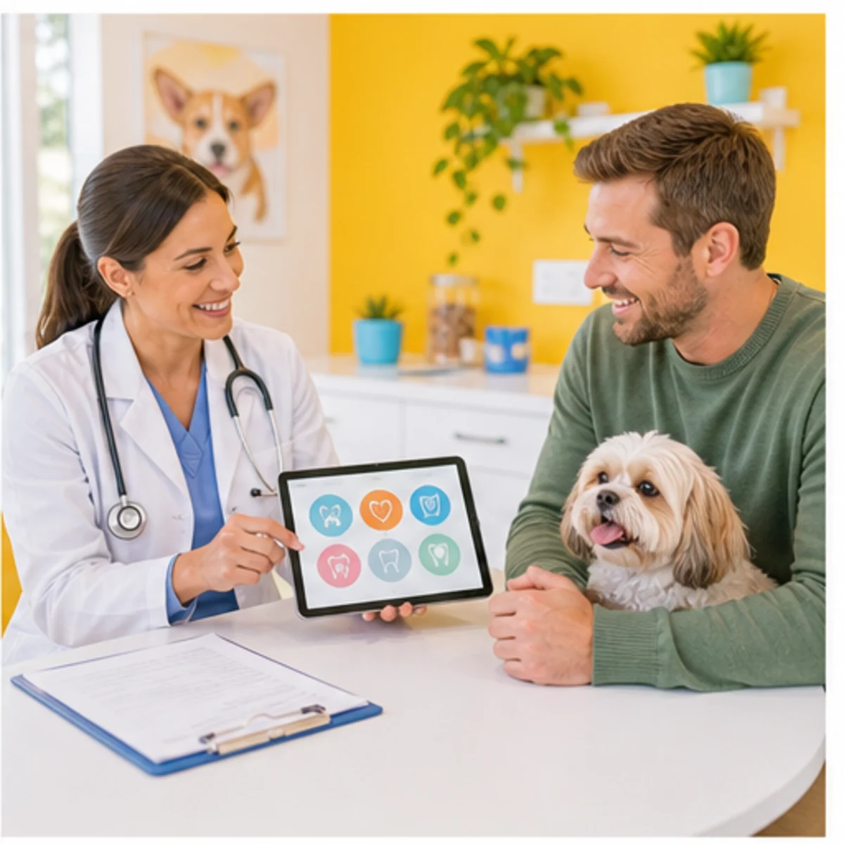 Smackdab CRM visual for veterinary clinics showing consultation options