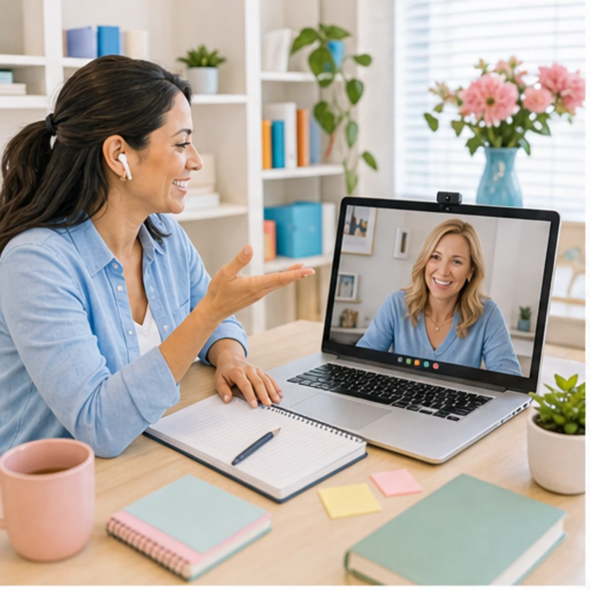 Smackdab CRM hero image for virtual assistants showing hero consultation