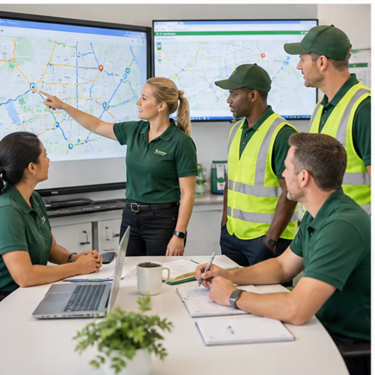 Smackdab CRM visual for waste management companies showing team coordination
