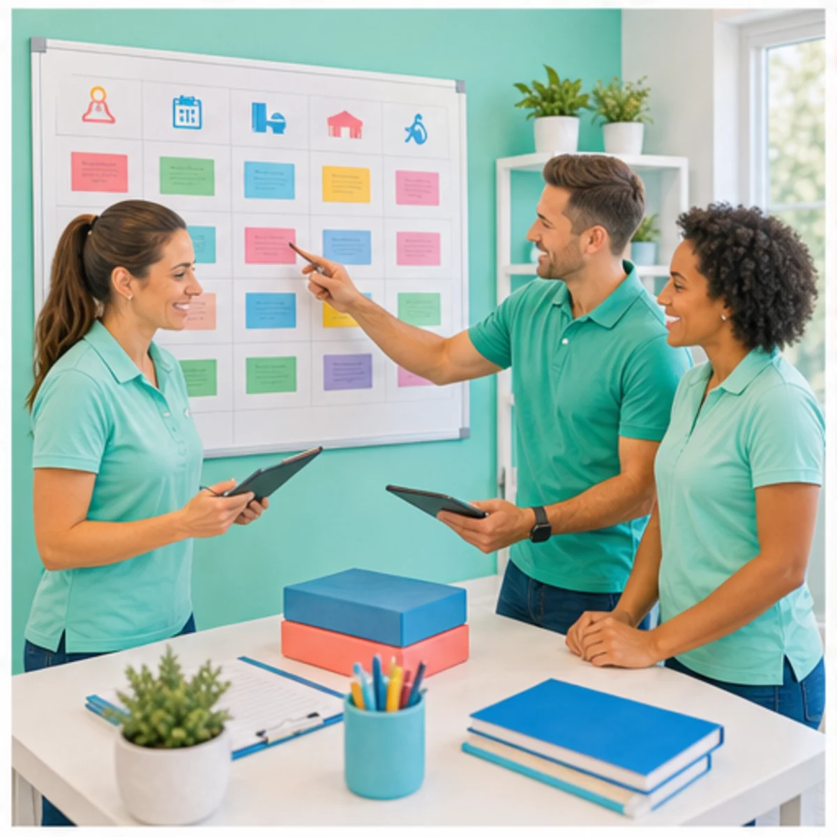 Smackdab CRM visual for yoga studios showing team coordination