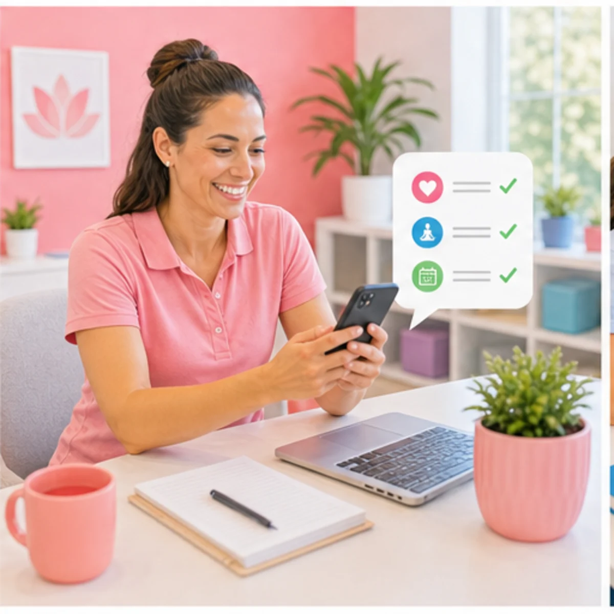 Smackdab CRM visual for yoga studios showing follow-up workflow